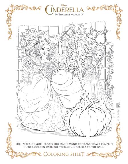 Cinderella Coloring Sheet Sample