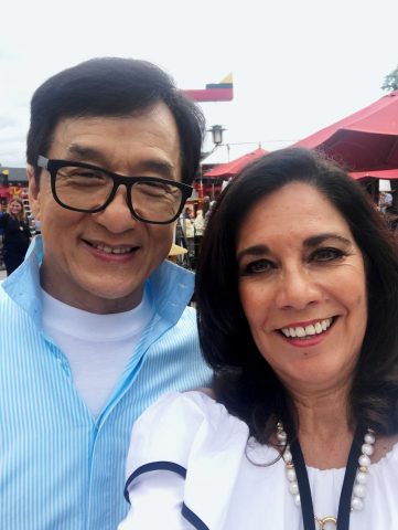 Jackie Chan at Legoland, CA promoting The Lego Ninjago Movie