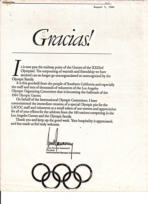 Olympic Letter Gracias