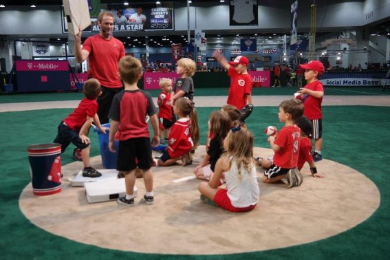 Kids get a lesson at MLB's Fan Fest