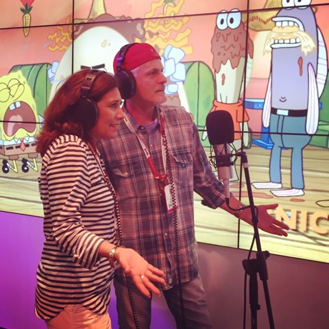 SDCC15 Rob Paulsen Voices Donatello in Teenage Mutant Ninja Turtles and Suzette Valle at Voiceover Booth Nickelodeon