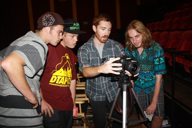 Jared Callahan instructs students on the art of film making at the San Diego Film Festival 2012. 