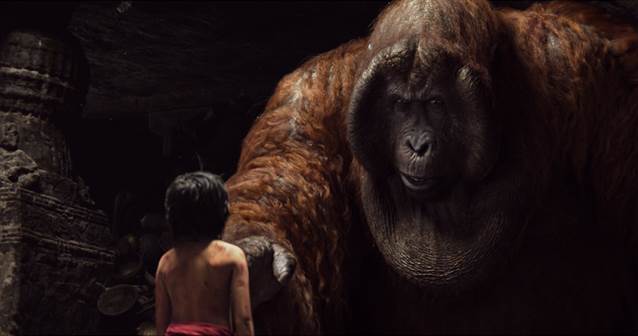 Mowgli and King Loui in The Jungle Book